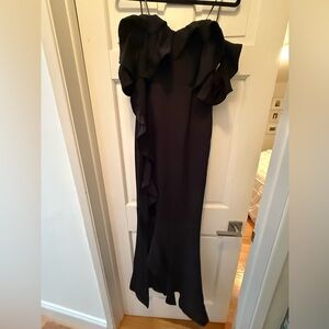 DO+BE Black Asymmetrical Ruffle Dress